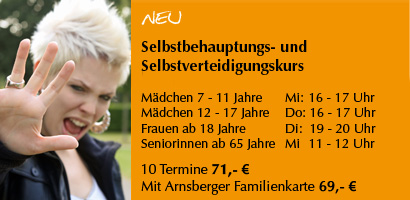 selbstbahautungskurs 13-17 Jahre
